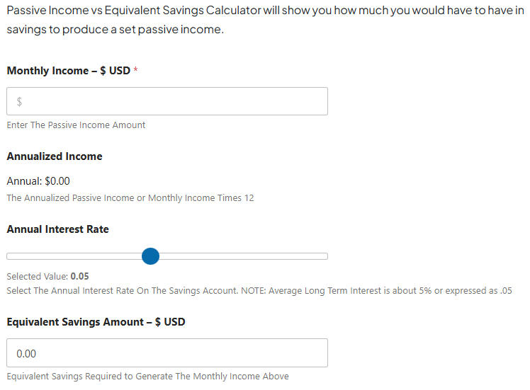 Passive Income Calculator